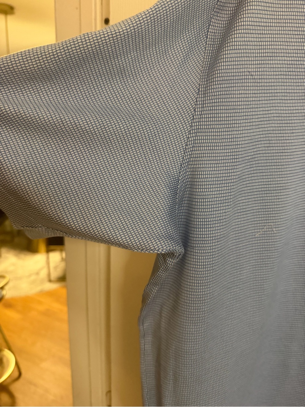 Peter Millar Men's Slate Blue Micro-Textured Polo - Picture 4 of 5